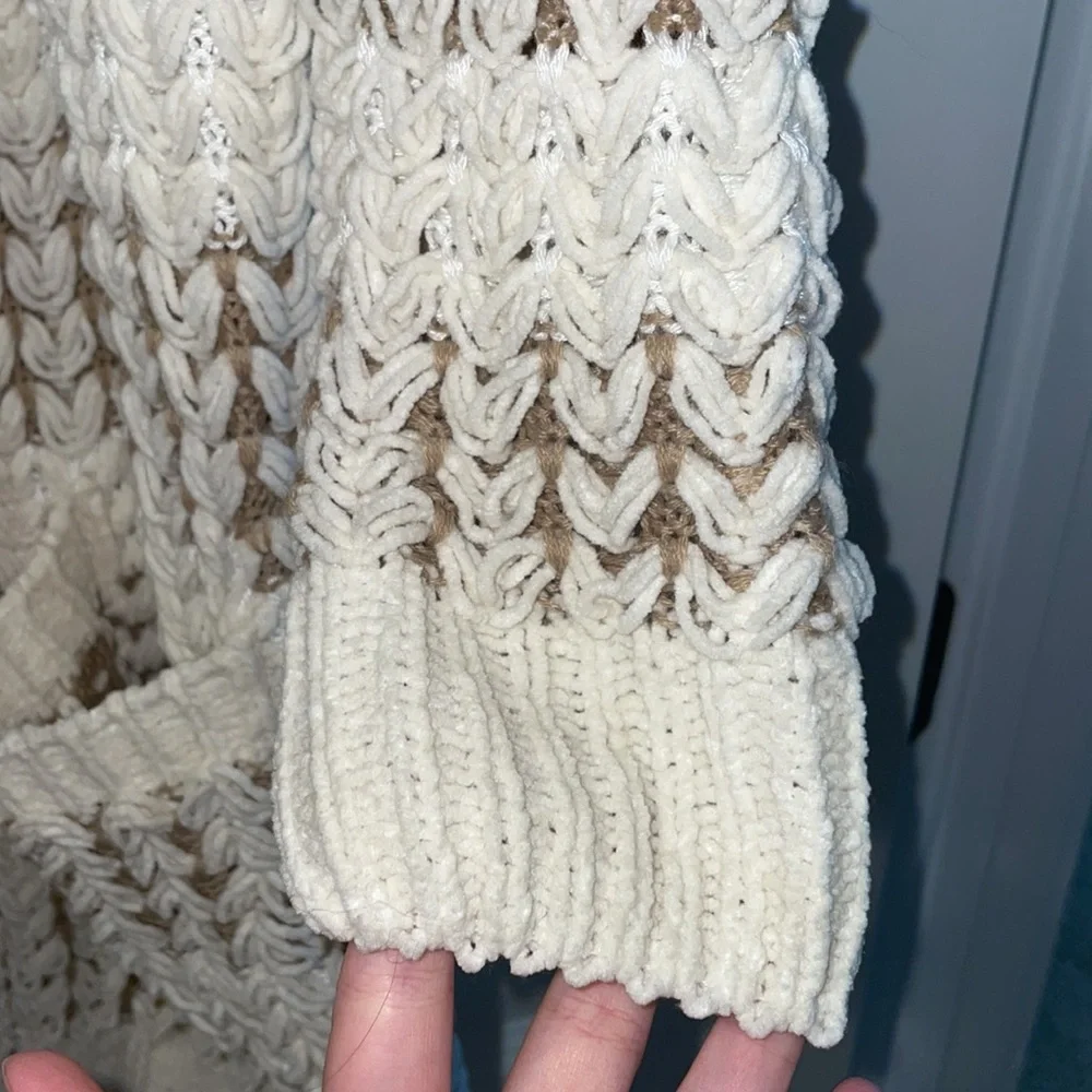 Sienna Sky cream and brown cardigan - Picture 3 of 6